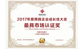 2017年度博商企业最具市场认证奖